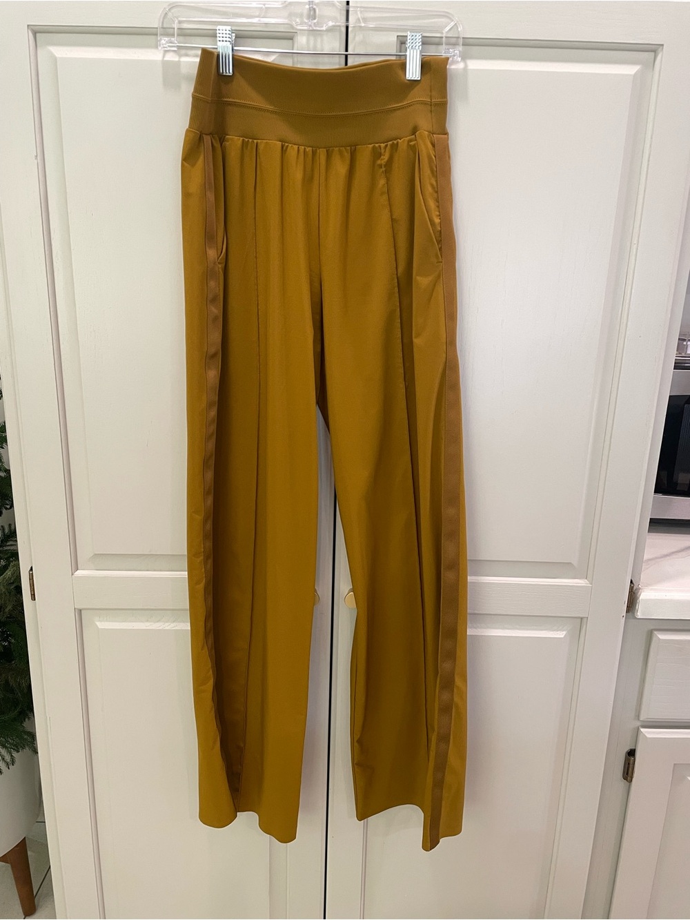Athleta Wide-Leg Pull-On Pants in Mustard Gold